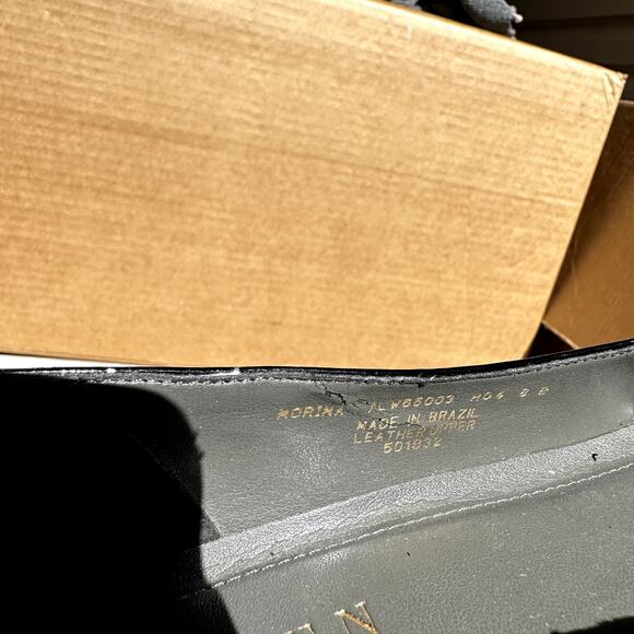 Lauren Ralph Lauren Pumps Heels Patent Leather Pointed Toe Slip On Black 8 - Picture 5 of 6